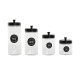 Uppsttning med 4 Burkar Home ESPRIT Svart Metall Glas 1 L 1,5 L
