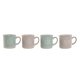 Set med kaffekoppar Home ESPRIT Bl Rosa Stengods 180 ml