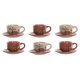 Set med kaffekoppar Home ESPRIT Gul Beige Terrakota n Lila Metal