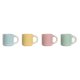 Set med kaffekoppar Home ESPRIT Gul Bl Grn Rosa Porslin 110 ml