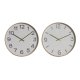Vggklocka Home ESPRIT Vit Gyllene PVC 30 x 4 x 30 cm (2 antal)