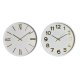 Vggklocka Home ESPRIT Vit Gyllene PVC 30 x 4 x 30 cm (2 antal)