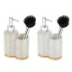 Tvlfat Home ESPRIT Beige Gr Silvrig Bambu Rostfritt stl Dolom