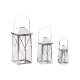 Lykta Home ESPRIT Silvrig Glas Stl Kromad 20 x 20 x 48 cm (3 De