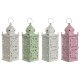 Lykta Home ESPRIT Vit Grn Rosa Jrn Orientalisk 10 x 10 x 30 cm