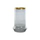 Ljusstakar Home ESPRIT Bl Gyllene Glas 17 x 17 x 28 cm
