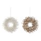 Julkrans Home ESPRIT Vit Gyllene Fjder 30 x 7 x 30 cm (2 antal)