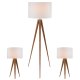 Golvlampa Home ESPRIT Brun Tr Metall Aluminium 40 x 40 x 153 cm