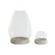 Ljusstakar Home ESPRIT Vit Naturell Glas Mangotr 30 x 30 x 40 c