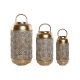 Set med ljusstakar Home ESPRIT Vit Gyllene Metall 25 x 25 x 49 c