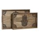 Uppsttning med Brickor Home ESPRIT Naturell Mangotr 43,5 x 27