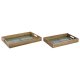 Uppsttning med Brickor Home ESPRIT Bl Naturell Mangotr 43,5 x