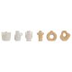 Set med 3 Vasar Home ESPRIT Vit Beige Stengods 32 X 11,5 X 9 cm