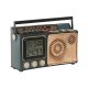 Asztali ra Home ESPRIT Gyllene Mrkgrn Metall Radio 24 x 8 x 1