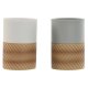 Glas Home ESPRIT Vit Gr Naturell Harts 7 x 7 x 10,5 cm (2 antal