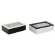 Lda fr rtte Home ESPRIT Vit Svart Metall Glas Tr MDF 23 x 15