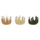 Ljusstakar Home ESPRIT Grn Krm Persika Glas 12,5 x 12,5 x 9,5