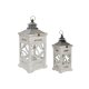 Lyktsats Home ESPRIT Naturell Glas Gran Arab 26,5 x 26,5 x 65 cm