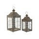 Lyktsats Home ESPRIT Gyllene Metall Glas Arab 26 x 26 x 53 cm (2