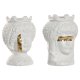 Kruka Home ESPRIT Vit Gyllene Porslin 10 x 10 x 14 cm (2 antal)