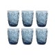 Glasset Home ESPRIT Bl Glas Medelhavs Med relief 290 ml (6 anta