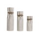 Set med 3 Vasar Home ESPRIT Beige Metall Snre 17 x 17 x 54 cm (