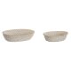 Korg - set Home ESPRIT Vit Naturell Bambu Rattan 29 x 22 x 7 cm