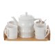Set med kaffekoppar Home ESPRIT Vit Bambu Porslin 240 ml