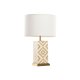 Bordslampa Home ESPRIT Vit Beige Gyllene 50 W 220 V