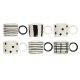 Set med kaffekoppar Home ESPRIT Vit Svart Porslin 90 ml