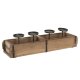 Ljusstakar Home ESPRIT Naturell Jrn Teak 60 x 15 x 14 cm