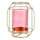 Ljusstakar Gift Decor SW120663A Rosa Gyllene Metall Glas 19 x 20
