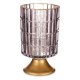 LED-lykta Metall Gr Gyllene Glas (10,7 x 18 x 10,7 cm)