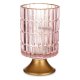 LED-lykta Rnder Rosa Gyllene Glas (10,7 x 18 x 10,7 cm)
