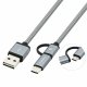 USB-kabel till mikro-USB och USB-C CoolBox COO-CAB-U2MC-GR Gr