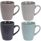 Set med kaffekoppar Excellent Houseware Stengods 300 ml Geometri