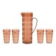 Set med kanna och glas EDM 869702 Brun tervunnen plast 5 Delar