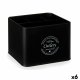 Multifunktionell korg Bestick Svart Metall 18 x 13,3 x 15,3 cm (