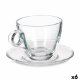 Kopp med assiett Vivalto Transparent Glas 170 ml (6 antal)