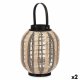Lykta Gift Decor D23026S Svart Beige Tr Tyg Glas Lykta 27 x 32