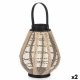 Ljusstakar Lykta Med handtag Beige Tr Tyg 25 x 30 x 25 cm (2 an