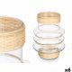 Ljusstakar Gift Decor Transparent Naturell Glas Rattan 18 x 24 x