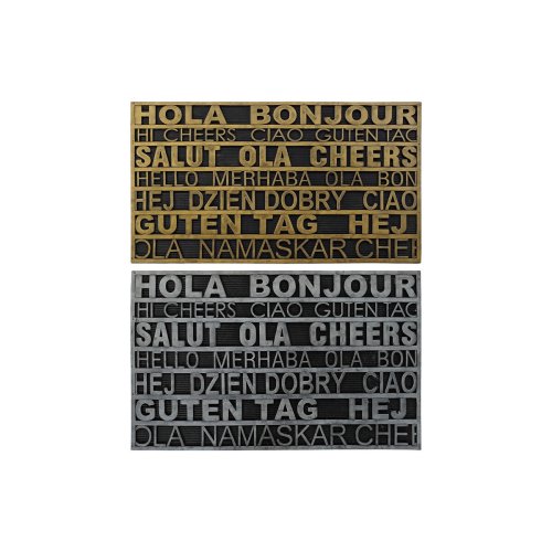 Dörrmatta DKD Home Decor Silvrig Gyllene Gummi 2 antal Urban (75 Dörrmatta DKD Home Decor Silvrig Gyllene Gummi 2 antal Urban (75
