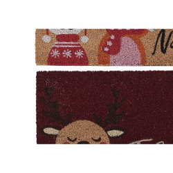 Dörrmatta DKD Home Decor Röd Multicolour PVC Kokosfiber 60 x 40 Dörrmatta DKD Home Decor Röd Multicolour PVC Kokosfiber 60 x 40