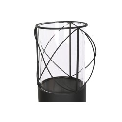 Set med ljusstakar Home ESPRIT Svart Metall Glas 27 x 27 x 125 c Set med ljusstakar Home ESPRIT Svart Metall Glas 27 x 27 x 125 c