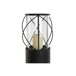 Set med ljusstakar Home ESPRIT Svart Metall Glas 27 x 27 x 125 c Set med ljusstakar Home ESPRIT Svart Metall Glas 27 x 27 x 125 c