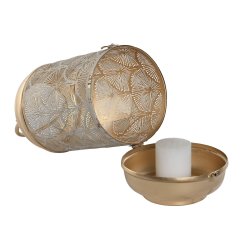 Set med ljusstakar Home ESPRIT Vit Gyllene Metall 25 x 25 x 49 c Set med ljusstakar Home ESPRIT Vit Gyllene Metall 25 x 25 x 49 c