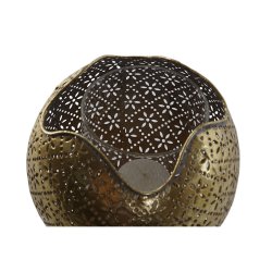 Ljusstakar Home ESPRIT Gyllene Metall Glas 13,5 x 13,5 x 11,5 cm Ljusstakar Home ESPRIT Gyllene Metall Glas 13,5 x 13,5 x 11,5 cm