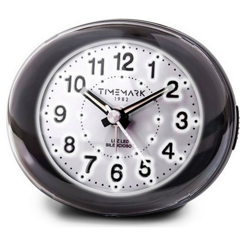 Analog Väckarklocka Timemark Svart LED Ljus Tyst Snooze Nattläge Analog Väckarklocka Timemark Svart LED Ljus Tyst Snooze Nattläge