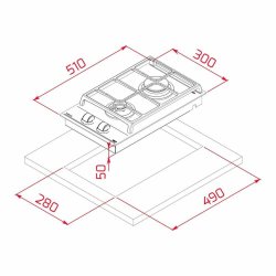 Gasplatta Teka GZC32300XBA 3800W (30 CM) Gasplatta Teka GZC32300XBA 3800W (30 CM)